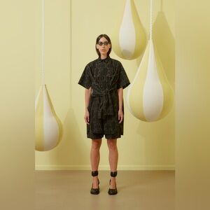 Henrik Vibskov Perforated Cap Sleeve Tie Shirt Dress